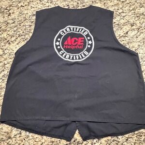 Ace Hardware Certified Helpful Employee Uniform Vest Black Mens Size XL L